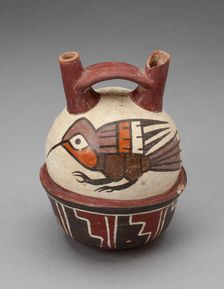 Double Spout Vessel Depicting Hummingbirds, 180 B.C./A.D. 500. Creator: Unknown
