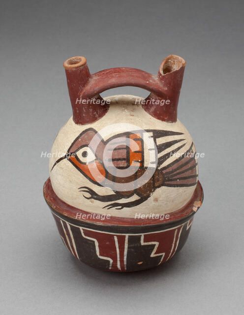 Double Spout Vessel Depicting Hummingbirds, 180 B.C./A.D. 500. Creator: Unknown.