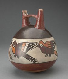 Double Spout Vessel Depicting Hummingbirds, 180 B.C./A.D. 500. Creator: Unknown