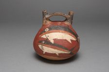 Double Spout Vessel Depicting Sharks, 180 B.C./A.D. 500. Creator: Unknown