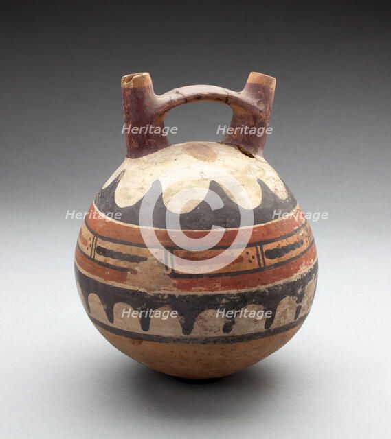 Double Spout Vessel Depicting Rows of Abstract Motifs, 180 B.C./A.D. 500. Creator: Unknown.