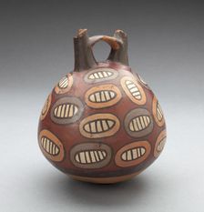 Double Spout Vessel Depicting Repeated Motifs, Possibly Beans, 180 B.C./A.D. 500. Creator: Unknown