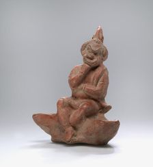 Double-spouted Hanging Lamp with the Figure of a Comic Actor, 125-100 B.C. Creator: Unknown