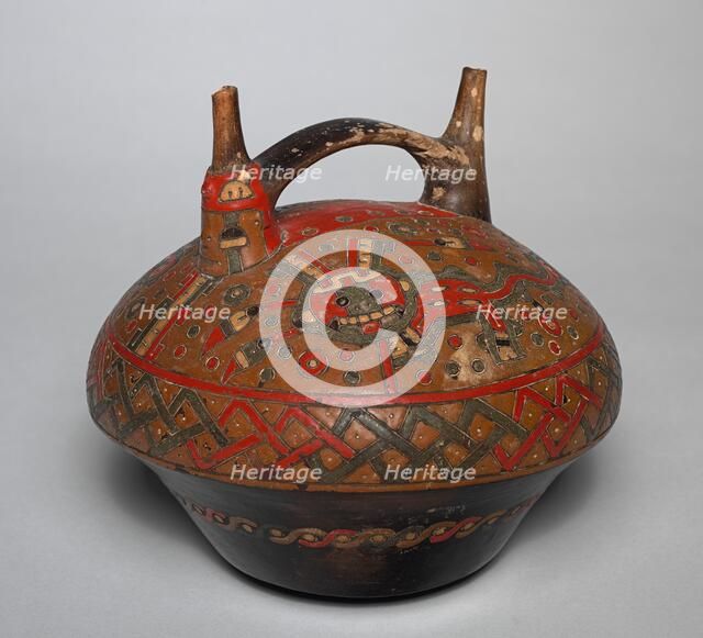 Double-spouted Vessel, 750-1 BC. Creator: Unknown.