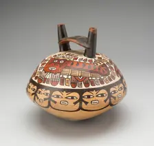 Double-Spouted Vessel Depicting Masked Felines, 180 B.C./A.D. 500. Creator: Unknown