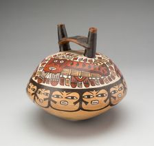 Double-Spouted Vessel Depicting Masked Felines, 180 B.C./A.D. 500. Creator: Unknown
