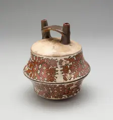 Double-Spouted Vessel Depicting Ritual Masks, 180 B.C./A.D. 500. Creator: Unknown