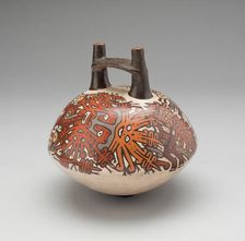Double-Spouted Vessel Depicting Ritual Masks, 180 B.C./A.D. 500. Creator: Unknown