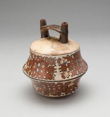 Double-Spouted Vessel Depicting Ritual Masks, 180 B.C./A.D. 500. Creator: Unknown