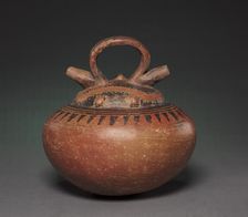 Double-Spouted Vessel with Reclining Figure, c. 1-800. Creator: Unknown
