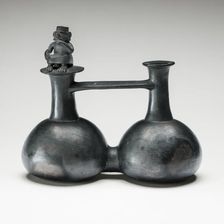 Double Vessel with a Seated Figure, A.D. 1200/1450. Creator: Unknown
