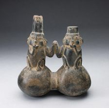 Double Vessel in the Form of Two Figures Drinking and Holding Hands, A.D. 1000/1400. Creator: Unknown
