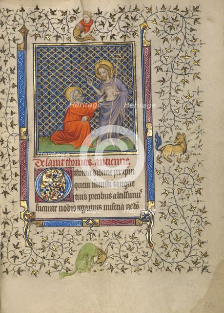Doubting Thomas; Book of Hours, about 1410. Creator: Unknown.
