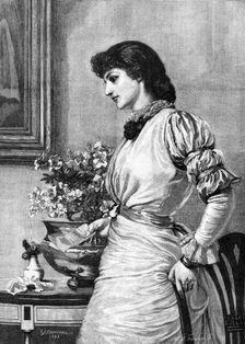 "Doubts", from the picture by E. F. Brewtnall, 1883. Creator: William Biscombe Gardner