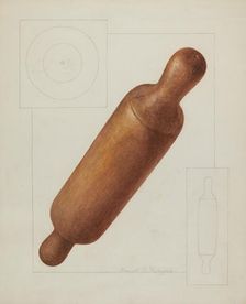Dough Rolling Pin, c. 1937. Creator: Manuel G. Runyan