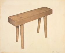 Dough Trough Bench, c. 1940. Creator: LeRoy Griffith