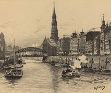 Dovenfleet mit Katharinenkirche, 1893. Creator: Fritz Stoltenberg