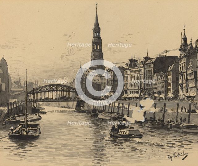 Dovenfleet mit Katharinenkirche, 1893. Creator: Fritz Stoltenberg.