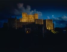 Dover Castle by floodlights, Kent, 1984