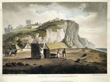 Dover Castle from the Beach Dover, Kent, 1801. Creator: Francis Jukes