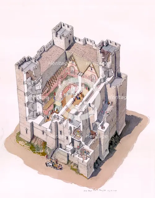 Dover Castle Keep c1190, (c1990-2010) Artist: Terry Ball.