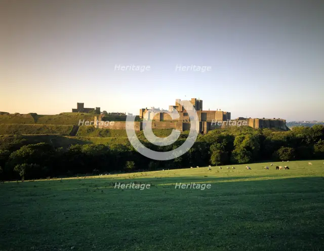 Dover Castle, Kent, viewed from the north-east, 1996.  Artist: J Richards