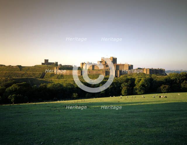 Dover Castle, Kent, viewed from the north-east, 1996.  Artist: J Richards