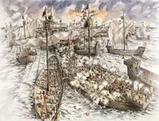 Dover Castle siege, 1216, (c1990-2010). Artist: Peter Dunn
