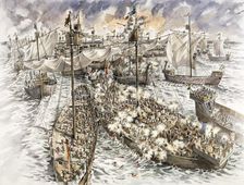 Dover Castle siege, 1216, (c1990-2010). Artist: Peter Dunn