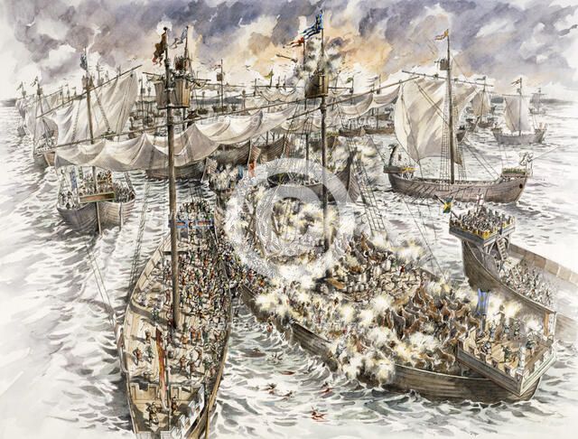 Dover Castle siege, 1216, (c1990-2010). Artist: Peter Dunn.