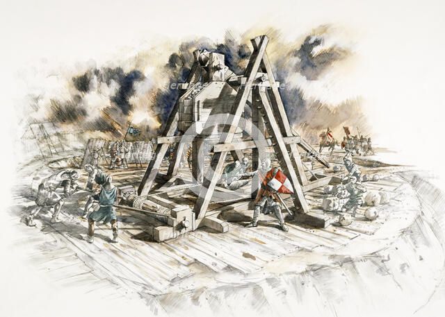 Dover Castle siege, 1216, (c1990-2010). Artist: Peter Dunn.