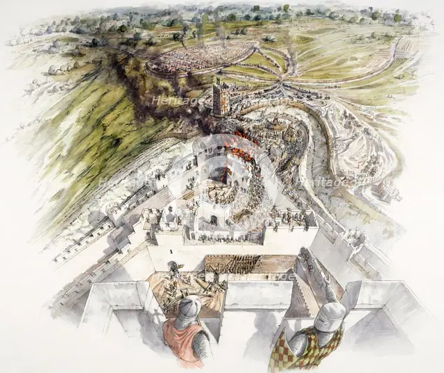 Dover Castle siege, 1216, (c1990-2010). Artist: Peter Dunn.
