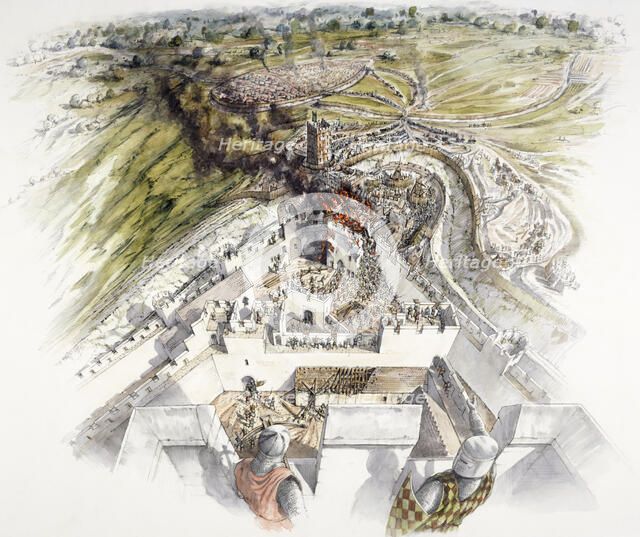 Dover Castle siege, 1216, (c1990-2010). Artist: Peter Dunn.