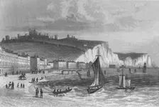 Dover, from the Beach, Kent 1846. Artist: Henry Winsor Bond