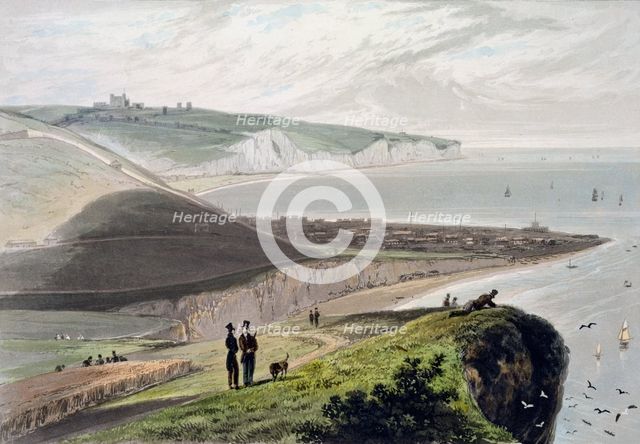 Dover, from Shakespeare's Cliff, Kent, 1829. Creator: William Daniell.