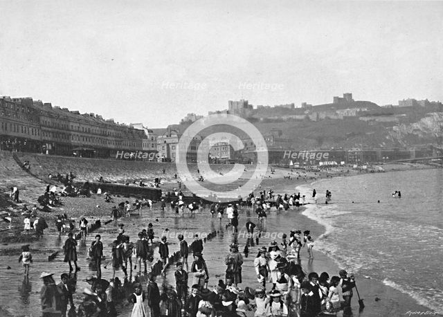 'Dover: The Castle and Beach', c1896. Artist: Poulton & Co.