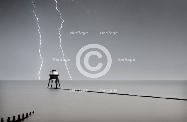 Dovercourt Low Light, Dovercourt Lighthouses and Causeway, Essex, 2019. Creator: James O Davies.