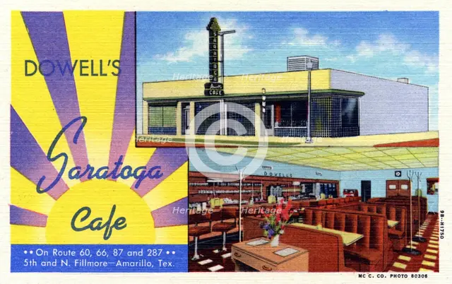 Dowell's Saratoga Cafe, Amarillo, Texas, USA, 1949. Artist: Unknown