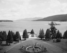 Down the lake from Fort William Henry Hotel, LakeGeorge, N.Y., c.between 1910 and 1920. Creator: Unknown