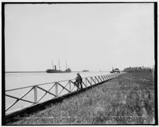 Down the St. Clair River from the Flats, between 1890 and 1901. Creator: Unknown