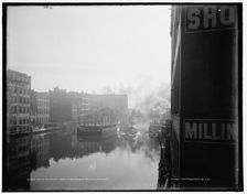 Down the river from Wisconsin St., Milwaukee, between 1890 and 1901. Creator: Unknown