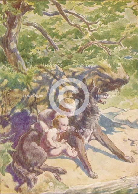 'Down to the river presently came a she-wolf to drink', c1912 (1912). Artist: Ernest Dudley Heath.