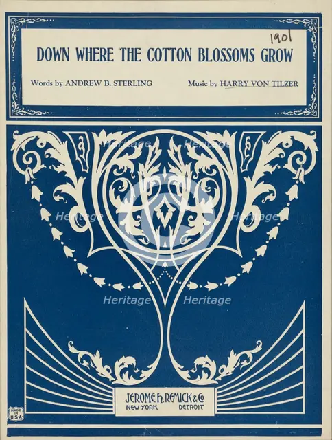 'Down where the cotton blossoms grow', 1901. Creator: Unknown.