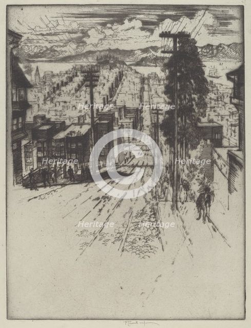 Down and Up the Hills to the Bay, San Francisco, 1912. Creator: Joseph Pennell.