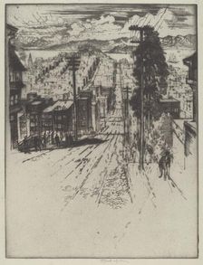 Down and Up the Hills to the Bay, San Francisco, 1912. Creator: Joseph Pennell