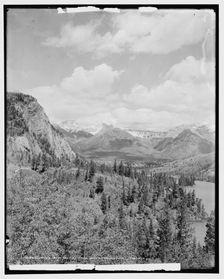 Down Bow Valley from Banff Springs Hotel, Alberta, c1902. Creator: Unknown
