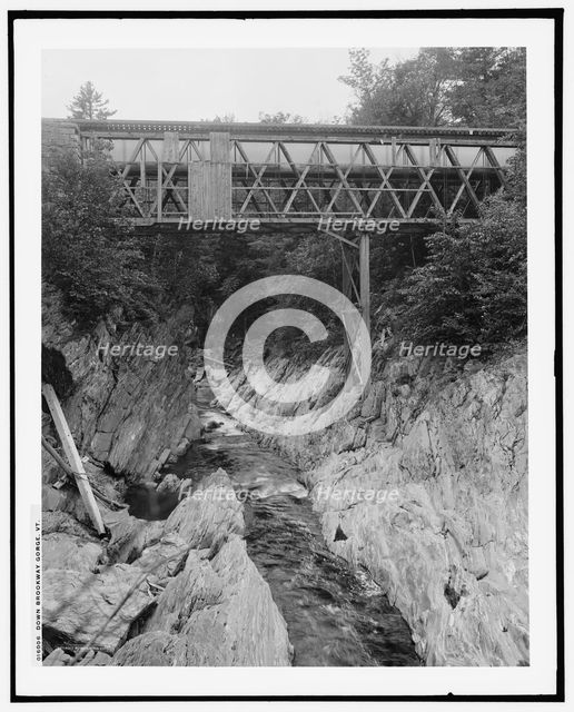 Down Brookway i.e. Brockway gorge, Vt., between 1900 and 1906. Creator: Unknown.