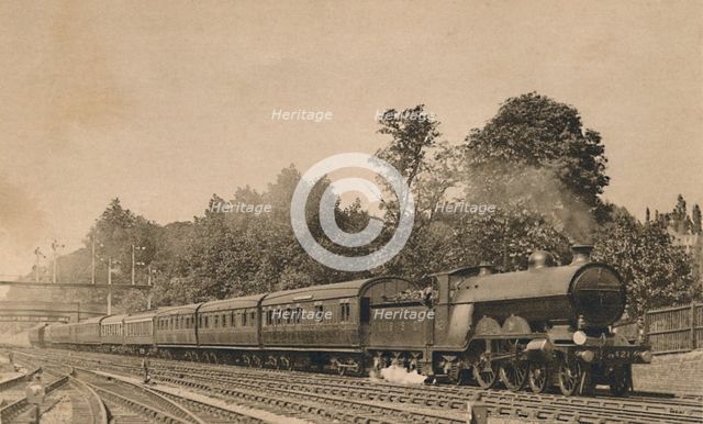 'Down Brighton Express near South Croydon. Engine 4-4-2, No. 421', c1920.  Creator: Unknown.