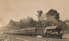 Down Brighton Express near South Croydon. Engine 4-4-2, No. 421 c1920. Creator: Unknown