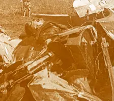 Downed German plane with pilot, c1914-c1918